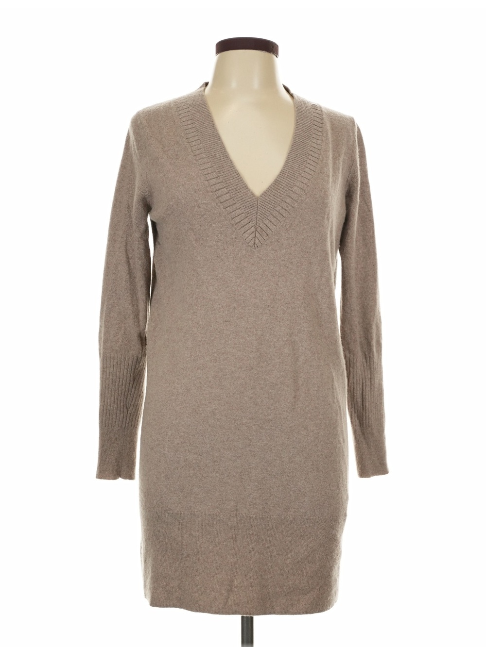 Banana Republic Taupe V-Neck Knit Sweater Dress